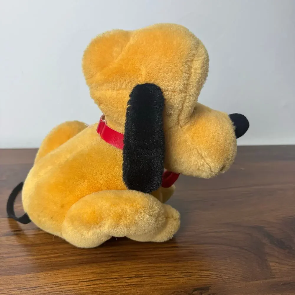 Disney Parks Vintage Pluto Plush Stuffed Animal Red Collar Disneyland‎ WDW